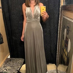 Stunning bridesmaid velvet sage green dress